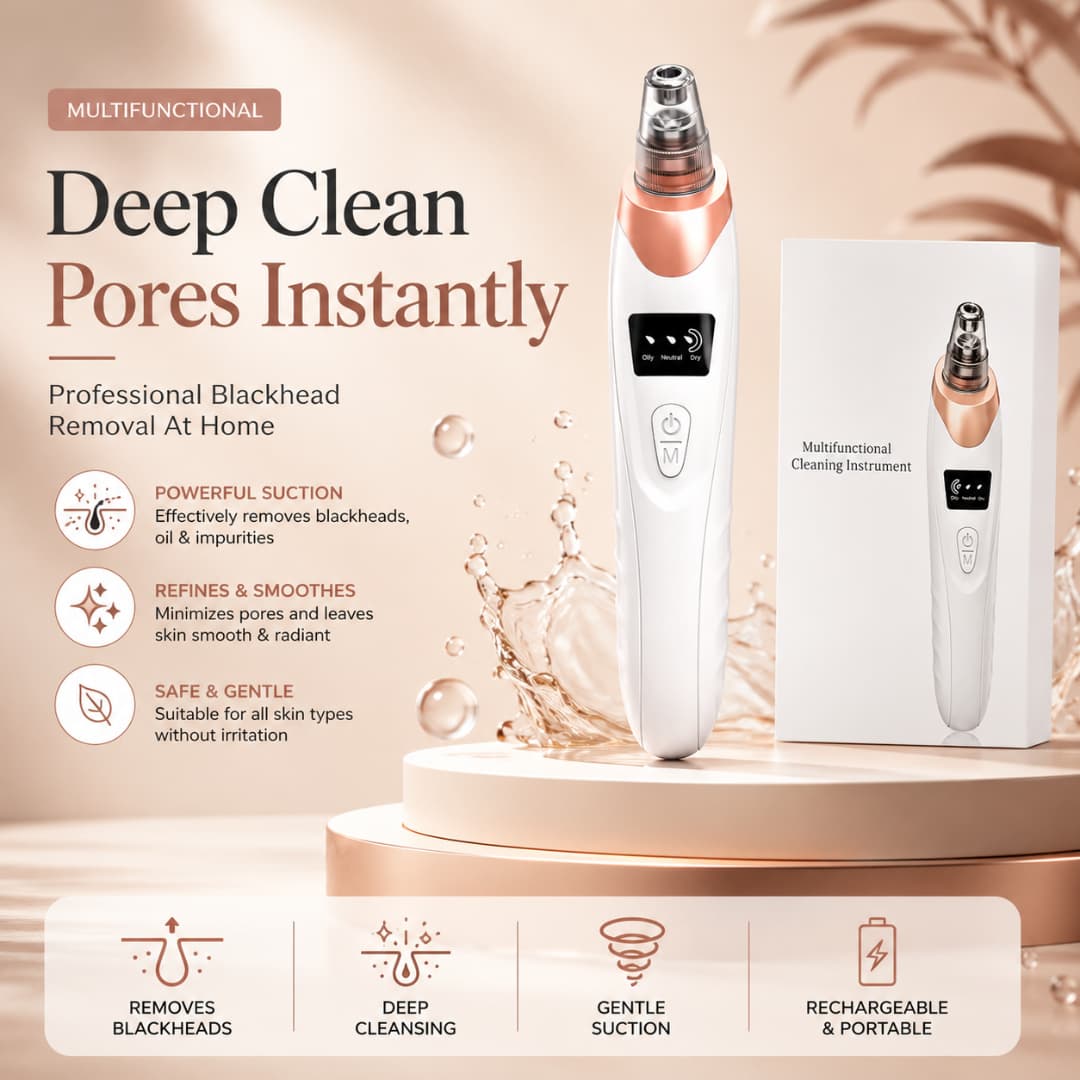 Blackhead Remover Vacuum – Rechargeable Pore Cleaner with Suction Control