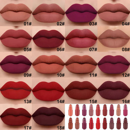 Mini Capsule Lipstick Collection (18 Pcs) – Smooth, Hydrating & Portable