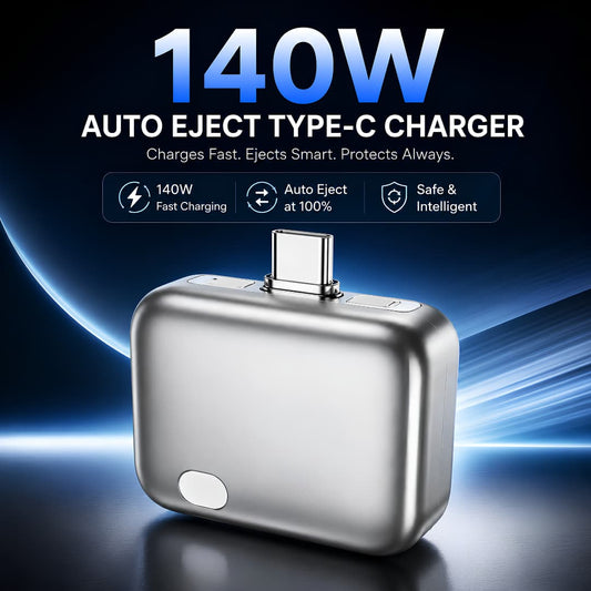 Ai Auto Eject 140W Type-C Charger - 100% Auto Disconnect & Battery Protection