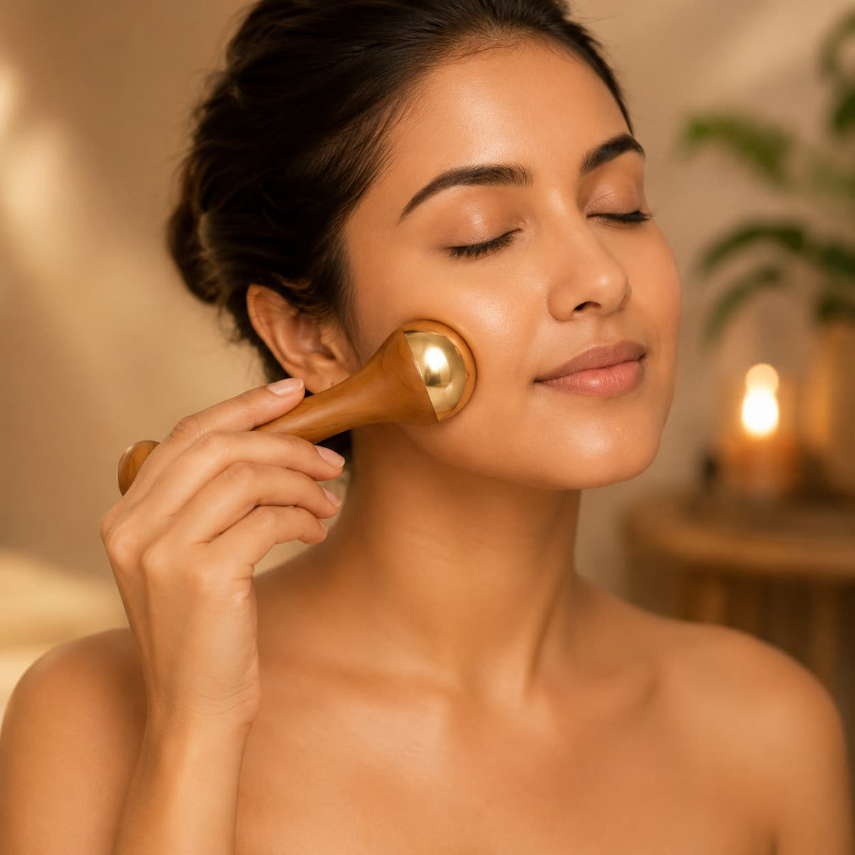 Double Sided Kansa Wand Facial & Foot Massager - Helps Reduce Toxins & Boost Circulation