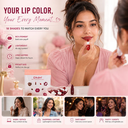 Mini Capsule Lipstick Pack (18 Pcs) – Smooth, Hydrating & Portable
